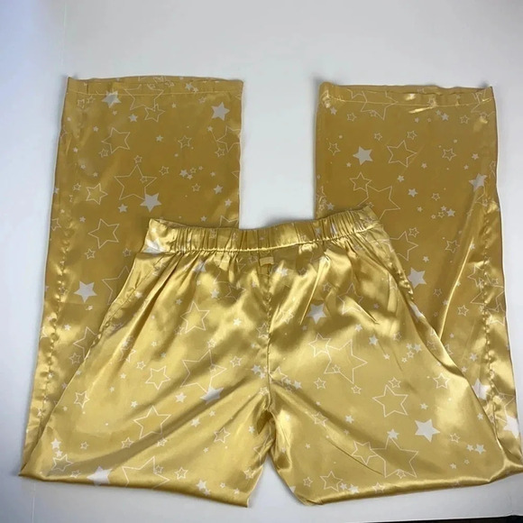 Satin gold straight leg pyjama pants loungewear size extra small - Picture 4 of 13